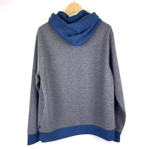 Lucky Brand Breathe Easy Tech Hoodie Grey Navy Blue Colorblock Men's Large - Picture 3 of 10